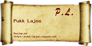 Pukk Lajos névjegykártya